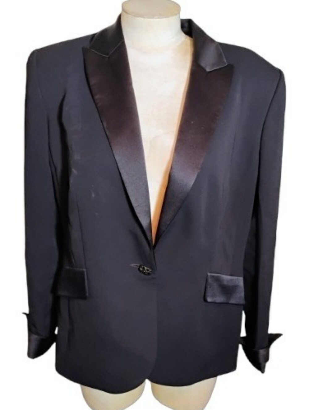 Sunny Choi Black Le Smoking Tuxedo Blazer Womens Size 14